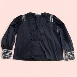 Zara Beaded Stitch Blouse